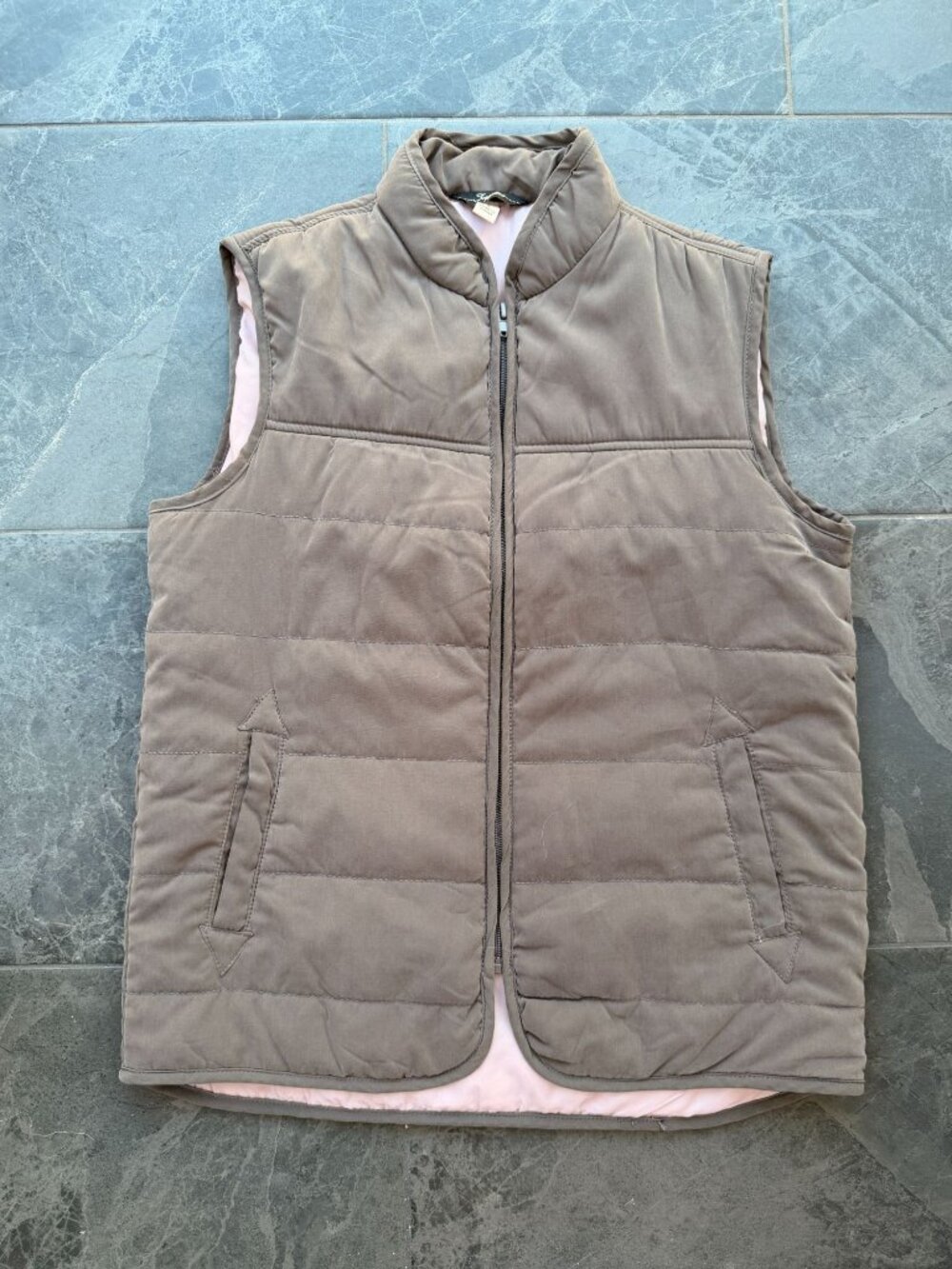 gray brown vest womens small Supplies by Union Bay zip up weather warm vest